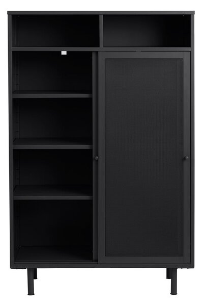 Črna kovinska omarica z drsnimi vrati 90x140x40 cm Veep – Unique Furniture