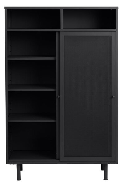 Črna kovinska omarica z drsnimi vrati 90x140x40 cm Veep – Unique Furniture