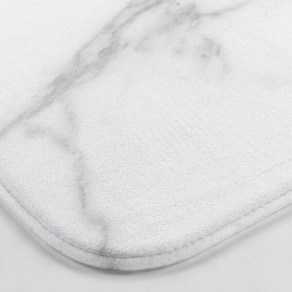 Belo-siva kopalniška preproga za WC 45x45 cm Marbre – douceur d'intérieur
