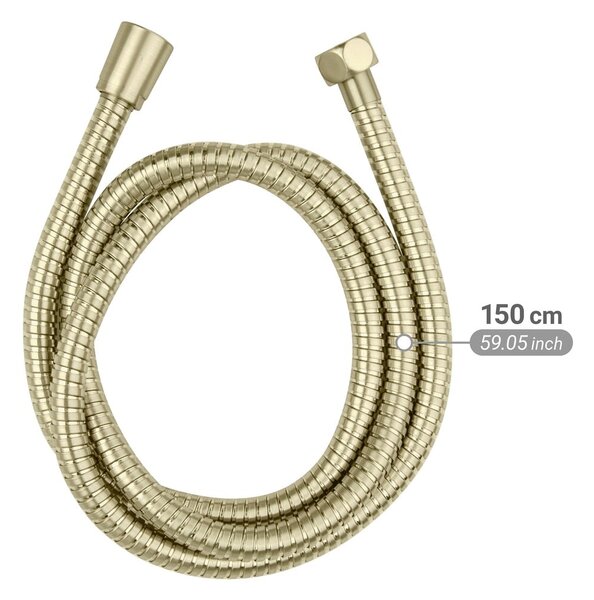 Cev za tuš iz nerjavečega jekla v mat zlati barvi 150 cm Brass – Wenko