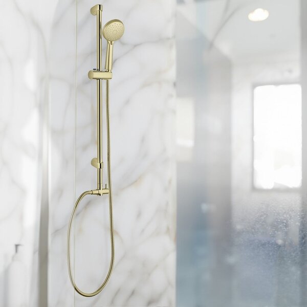 Cev za tuš iz nerjavečega jekla v mat zlati barvi 150 cm Brass – Wenko