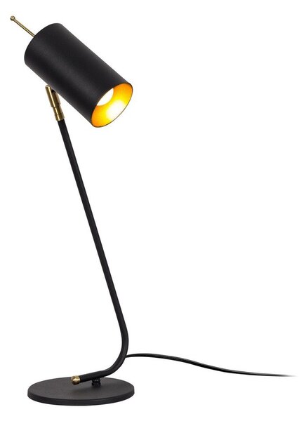 Črna/v zlati barvi namizna svetilka s kovinskim senčilom (višina 55 cm) Sivani – Opviq lights