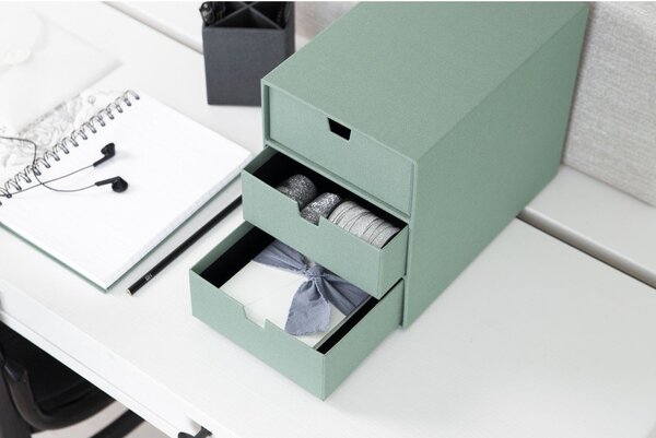 Zelen kartonast organizator za predale Ingrid Canvas Paper Laminate – Bigso