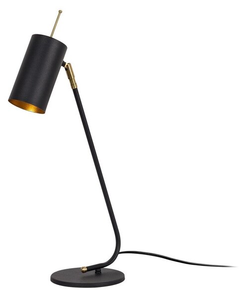 Črna/v zlati barvi namizna svetilka s kovinskim senčilom (višina 55 cm) Sivani – Opviq lights