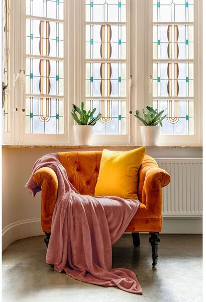Opečnato oranžna odeja iz mikropliša 150x200 cm Cosy – Tiseco Home Studio