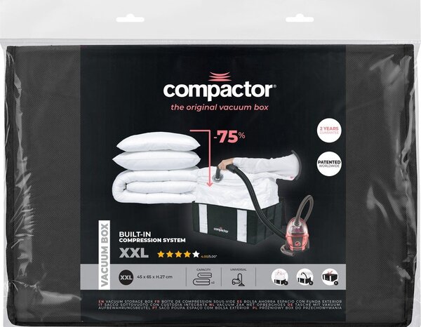 Črna škatla za shranjevanje z vakuumsko vrečo Compactor Black Edition, prostornina 210 l