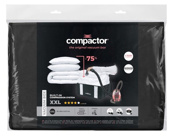 Črna škatla za shranjevanje z vakuumsko vrečo Compactor Black Edition, prostornina 210 l
