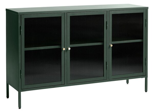 Zelena kovinska vitrina Unique Furniture Bronco, višina 85 cm