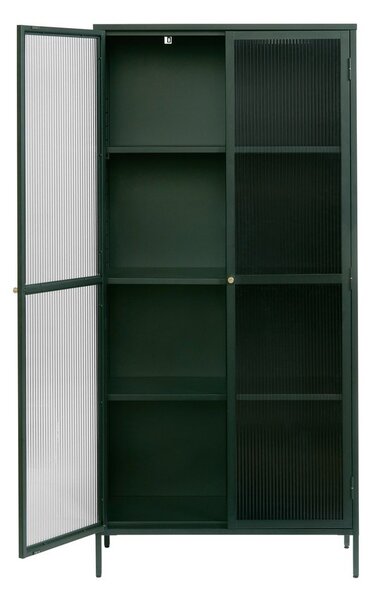 Temno zelena kovinska vitrina 90x190 cm Bronco – Unique Furniture