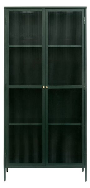 Temno zelena kovinska vitrina 90x190 cm Bronco – Unique Furniture