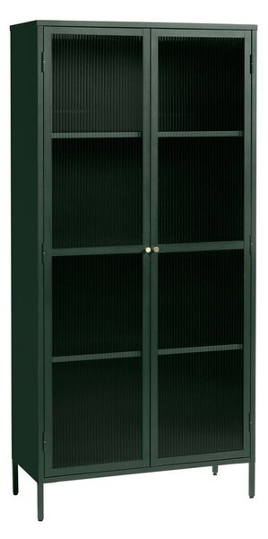 Temno zelena kovinska vitrina 90x190 cm Bronco – Unique Furniture
