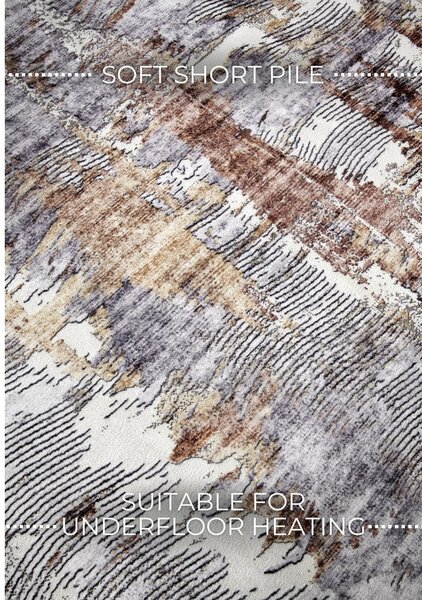 Siva preproga 120x160 cm Malard Copper Gold – Elle Decoration