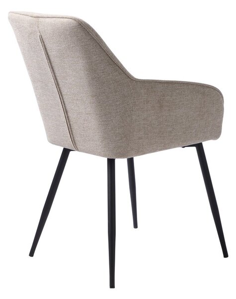 Bež oblazinjen jedilni stol z nasloni za roke Nolan – Unique Furniture