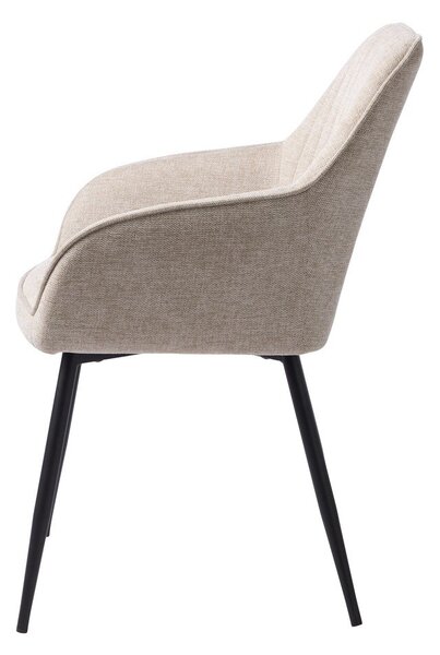 Bež oblazinjen jedilni stol z nasloni za roke Nolan – Unique Furniture