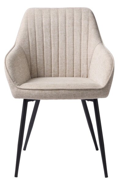 Bež oblazinjen jedilni stol z nasloni za roke Nolan – Unique Furniture