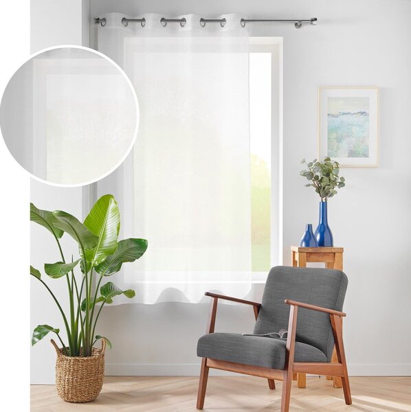 Bela prosojna zavesa iz tančice 140x180 cm Lissea – douceur d'intérieur