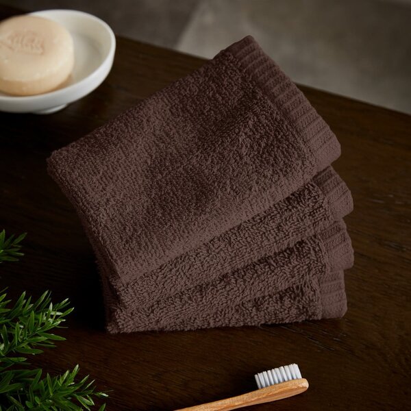 Rjave hitro sušeče bombažne brisače v kompletu 4 ks 30x30 cm Quick Dry – Catherine Lansfield