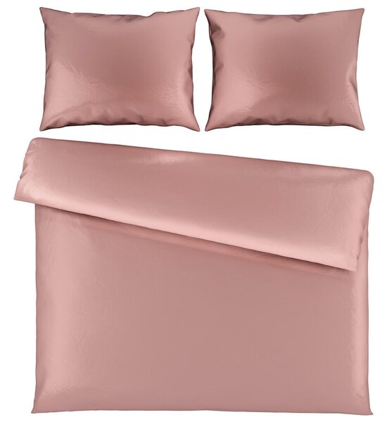 POSTELJNINA TANJA 200/200 cm saten starinsko roza