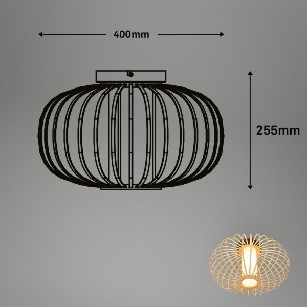 Briloner 3759011 - Stropna svetilka 1xE27/10W/230V pr. 40 cm bambus