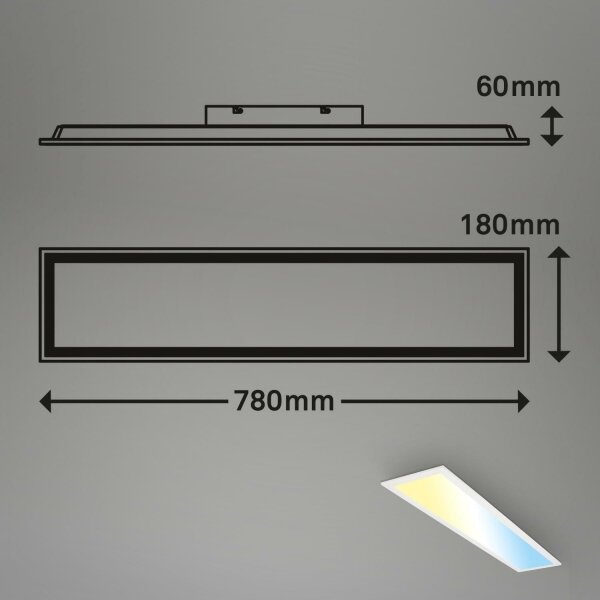 Briloner 7399016 - LED Zatemnitveni nadgradni panel LED/24,5W/230V 3000-6500K + Daljinski upravljalnik