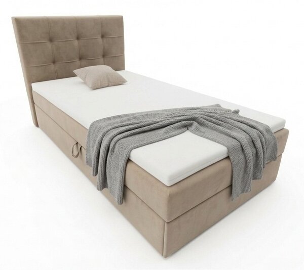 Oblazinjena postelja boxspring DIRELIS TRINITY 90x200 cm bež Vzmetnica: Vzmetnica Bonell