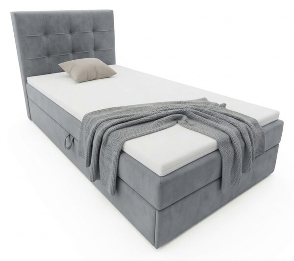 Oblazinjena postelja boxspring DIRELIS TRINITY 90x200 cm siva Vzmetnica: Vzmetnica Bonell