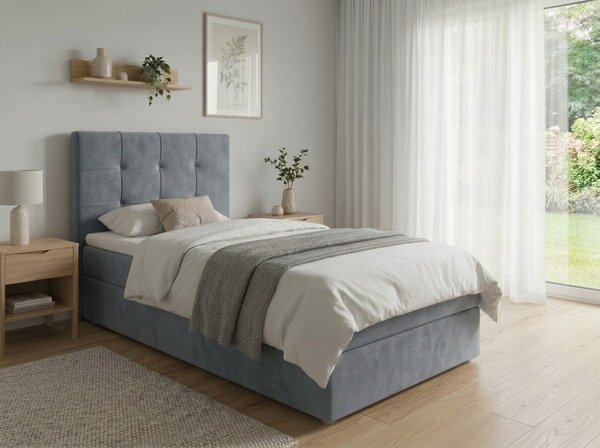 Oblazinjena postelja boxspring DIRELIS TRINITY 90x200 cm siva Vzmetnica: Vzmetnica Bonell
