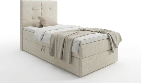 Oblazinjena postelja boxspring DIRELIS VIBE 90x200 cm kremna Vzmetnica: Vzmetnica Bonell