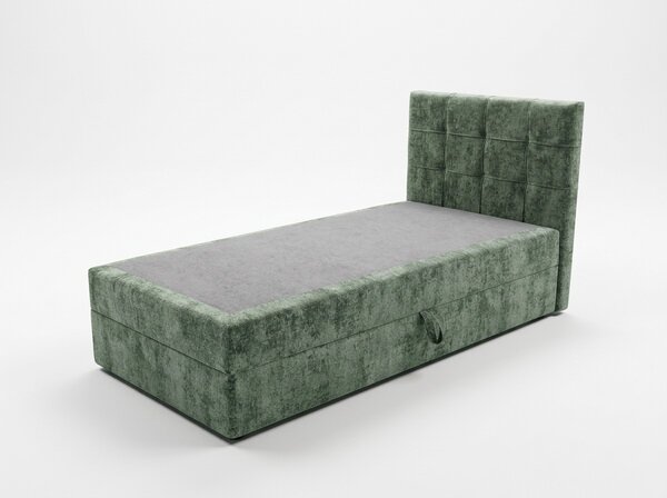 Oblazinjena postelja boxspring DIRELIS VIBE 90x200 cm temno zelena Vzmetnica: Vzmetnica Bonell
