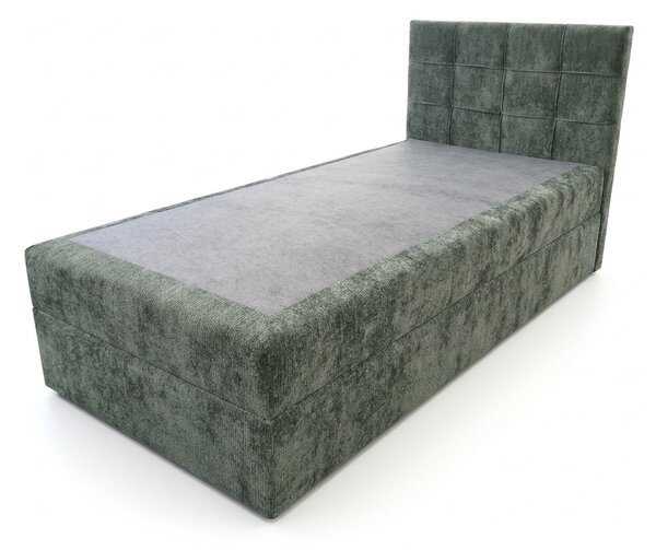Oblazinjena postelja boxspring DIRELIS VIBE 90x200 cm temno zelena Vzmetnica: Vzmetnica Bonell