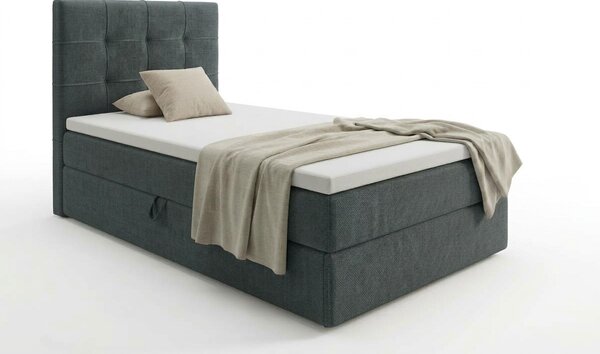 Oblazinjena postelja boxspring DIRELIS VIBE 90x200 cm temno siva Vzmetnica: Vzmetnica Bonell