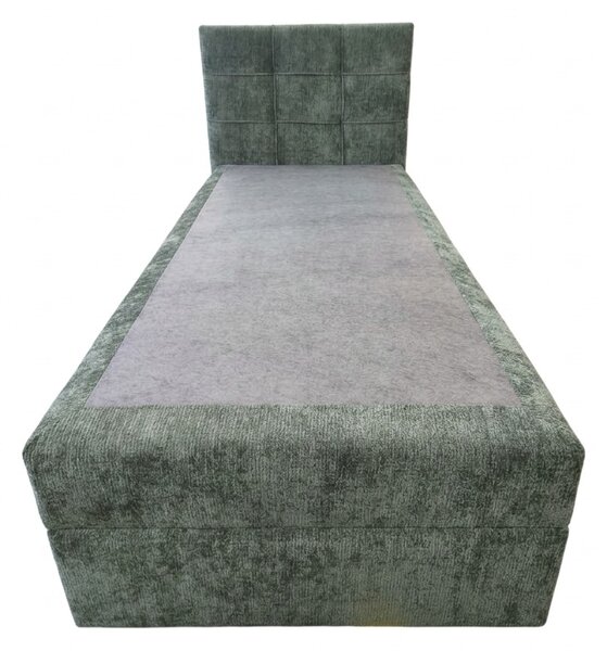 Oblazinjena postelja boxspring DIRELIS VIBE 90x200 cm temno zelena Vzmetnica: Vzmetnica Bonell