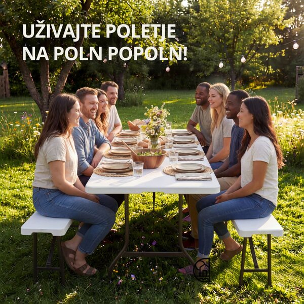 Zložljiva samopostrežna miza KAMIL, 76x183x74cm, bela Casaria