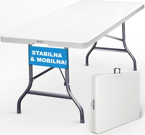 Zložljiva samopostrežna miza KAMIL, 76x183x74cm, bela Casaria