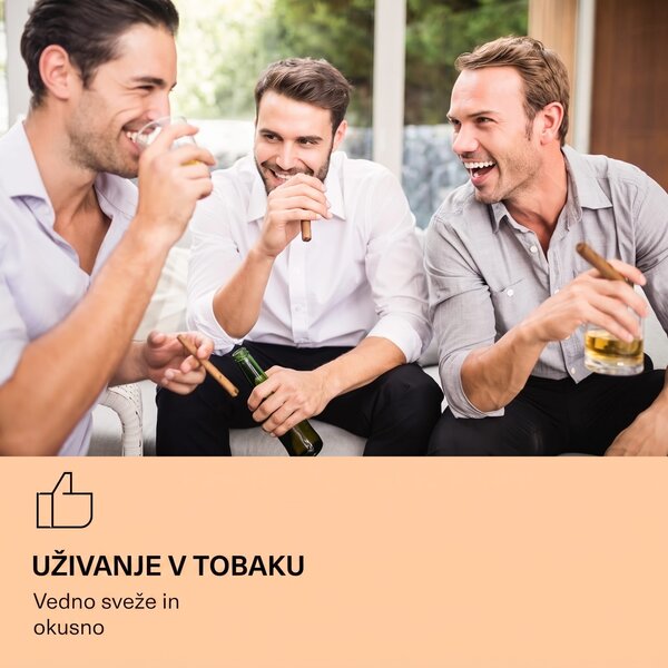 Klarstein El Presidente 23, vlažilec za cigare, 45 W, nadzor na dotik, bukov les, 23L, LED
