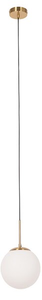Art Deco viseča svetilka zlata z opalnim steklom vklj. črni enofazni adapter za tirnico - Slimline Flore