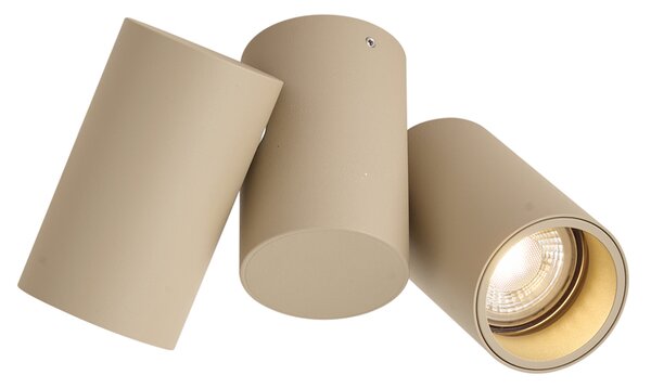 Sodoben 2-svetlobni nagibni stropni reflektor taupe - Michael