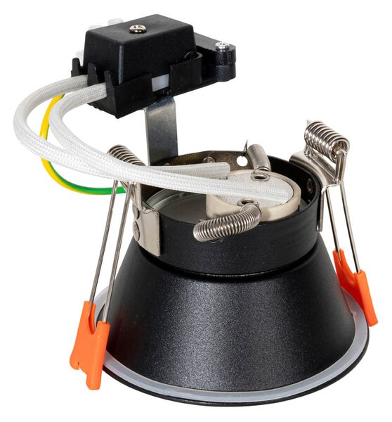 Komplet 6 modernih vgradnih reflektorjev črnih z zlatom GU10 50mm IP44 - Dept
