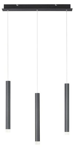 LED viseča svetilka Bruno (18 W, Do x Š x V: 55 x 8 x 60 cm, Črne barve, Toplo bela, 3 kos)