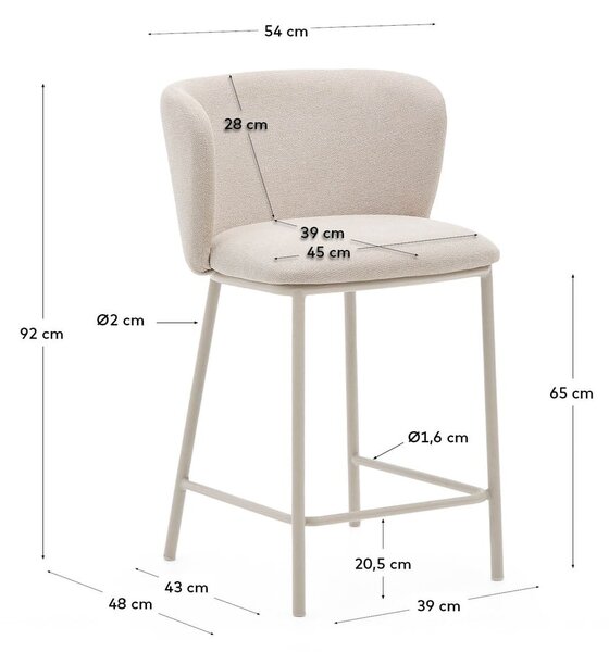 Bež barski stol (višina sedeža 65 cm) Ciselia – Kave Home
