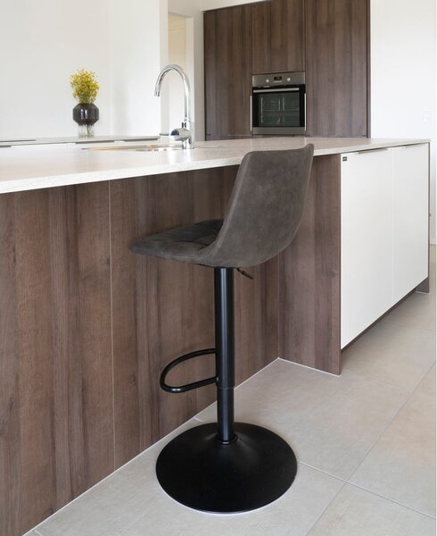 Temno sivi oblazinjeni barski stoli v kompletu z nastavljivo višino 2 ks (višina sedeža 63 cm) Middelfart – House Nordic