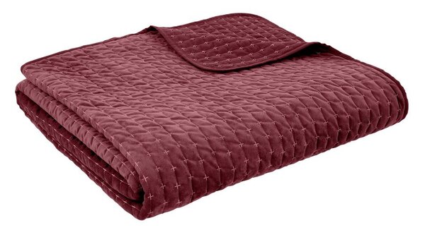 Bordo rdeče prešito pregrinjalo 240x260 cm Attica Velvet – Bianca