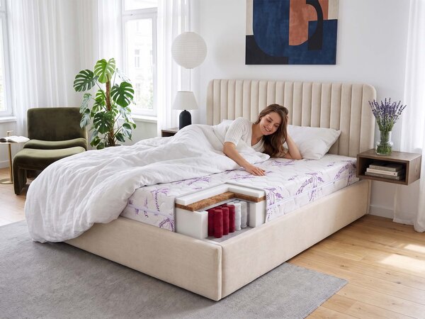Wilsondo Vzmetnica z žepkastimi vzmetmi s kokosom Dax 80x200x24 cm - prevleka Lavender
