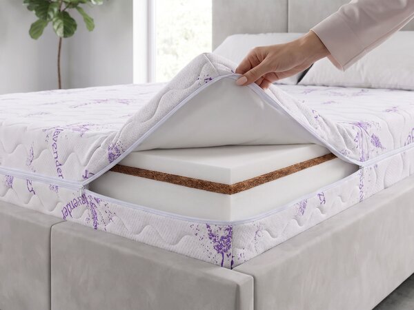 Wilsondo Vzmetnica z žepkastimi vzmetmi s kokosom Dax 80x200x24 cm - prevleka Lavender