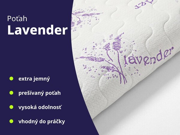 Wilsondo Vzmetnica z žepkastimi vzmetmi s kokosom Dax 80x200x24 cm - prevleka Lavender