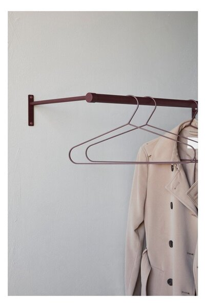 Bordo rdeč stenski obešalnik iz nerjavečega jekla 90 cm Hang-It – Mette Ditmer Denmark