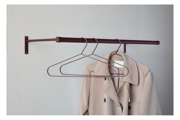 Bordo rdeč stenski obešalnik iz nerjavečega jekla 90 cm Hang-It – Mette Ditmer Denmark