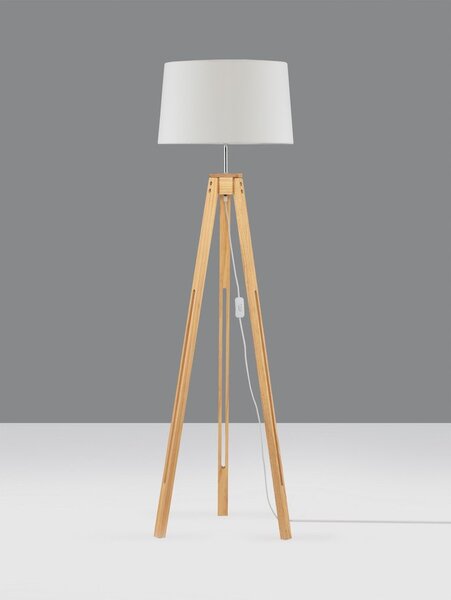 Bela/v naravni barvi stoječa svetilka (višina 145 cm) Leroy – Nova Luce