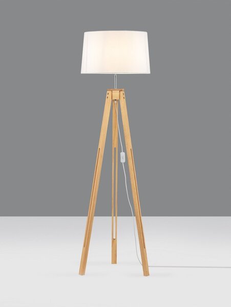 Bela/v naravni barvi stoječa svetilka (višina 145 cm) Leroy – Nova Luce