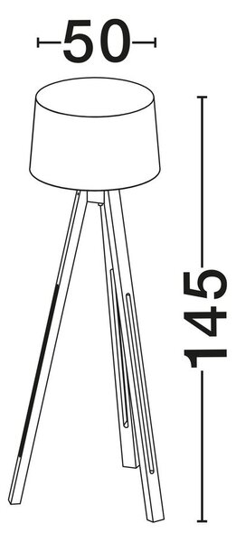 Bela/v naravni barvi stoječa svetilka (višina 145 cm) Leroy – Nova Luce